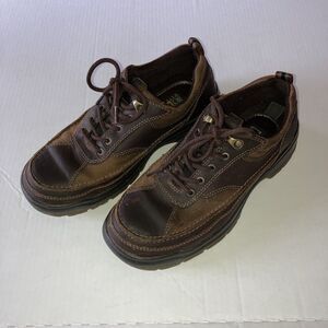 Rj Colt Dress Shoes Men 9.5 Brown Oxford Split Toe Lace Up Leather Casual